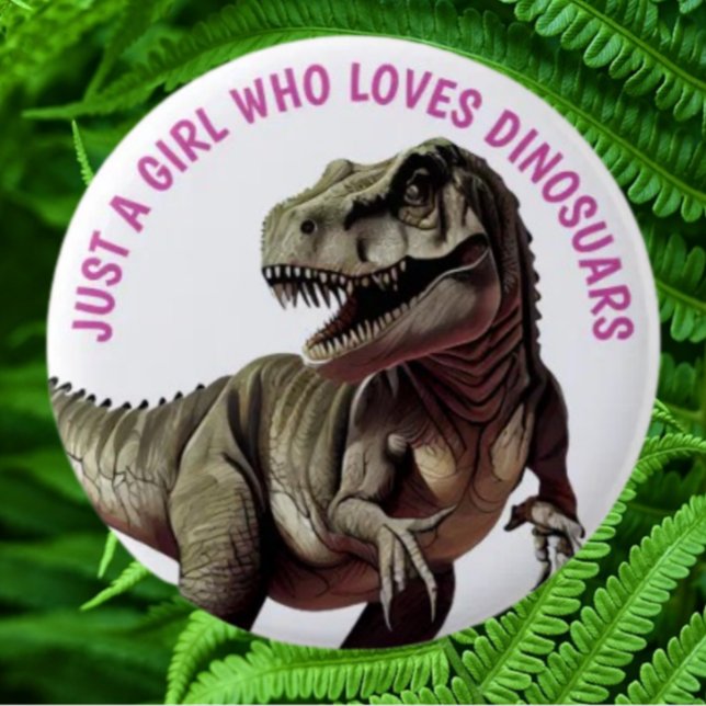 Bóton Redondo 5.08cm Loves Dinossauros GIRL (Bring your dream party to life with our selection of quality Dinosaur themed party supplies )