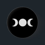 Bóton Redondo 5.08cm Lua tripla<br><div class="desc">A lua tripla é um símbolo antigo do feminino divine em religiões da deusa tais como Wicca e paganismo.</div>