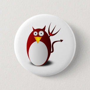 Bóton Redondo 5.08cm Lúcifer do Diabo do Tux Ubuntu do Penguin Linux