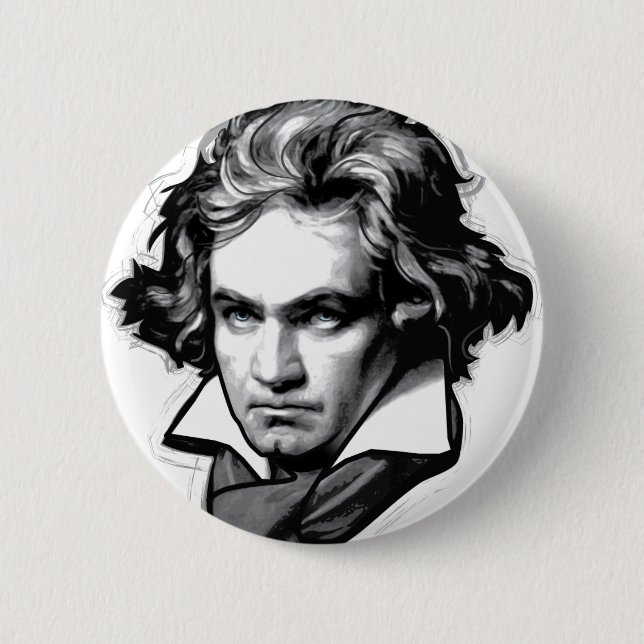 Bóton Redondo 5.08cm Ludwig van Beethoven (Frente)