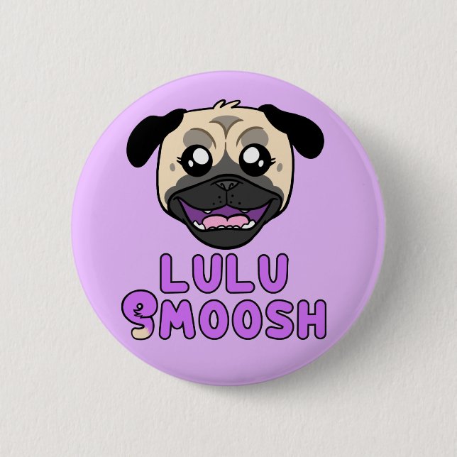 Bóton Redondo 5.08cm Lulu Smoosh Pug Cartoon Pin (Frente)