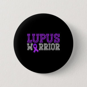 Bóton Redondo 5.08cm Lúpus do Guerreiro Lupus Roxo Mês de Consciência