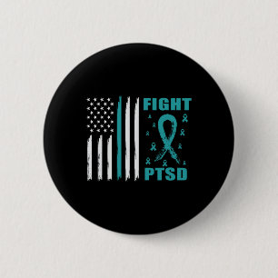Bóton Redondo 5.08cm Luta Contra A Faixa Teal E O Sinalizador De Ptsd