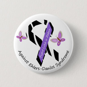 Bóton Redondo 5.08cm Luta de Ehlers-Danlos EDS como uma zebra