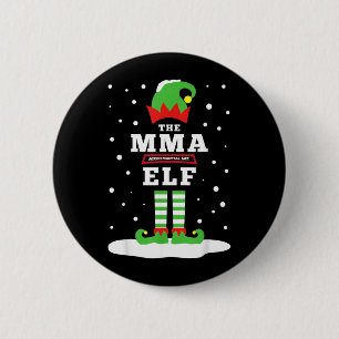 Bóton Redondo 5.08cm Lutador de MMA Elfo Correspondência Familiar Natal