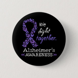 Bóton Redondo 5.08cm Lutamos juntos - Consciência do mal de Alzheimer