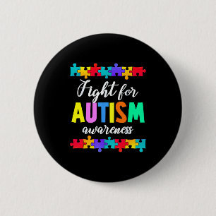Bóton Redondo 5.08cm Lutar pela consciência do autismo equipe de apoio 