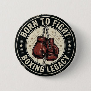 Bóton Redondo 5.08cm Luvas de Boxe Vermelhas Vintage Emblema Legado