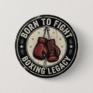 Bóton Redondo 5.08cm Luvas de Boxe Vermelhas Vintage Emblema Legado