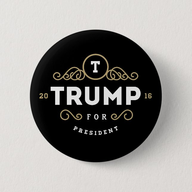 Bóton Redondo 5.08cm Luxo de Donald Trump (Frente)