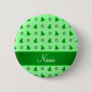 Bóton Redondo 5.08cm Luz conhecida personalizada - estrelas verdes do