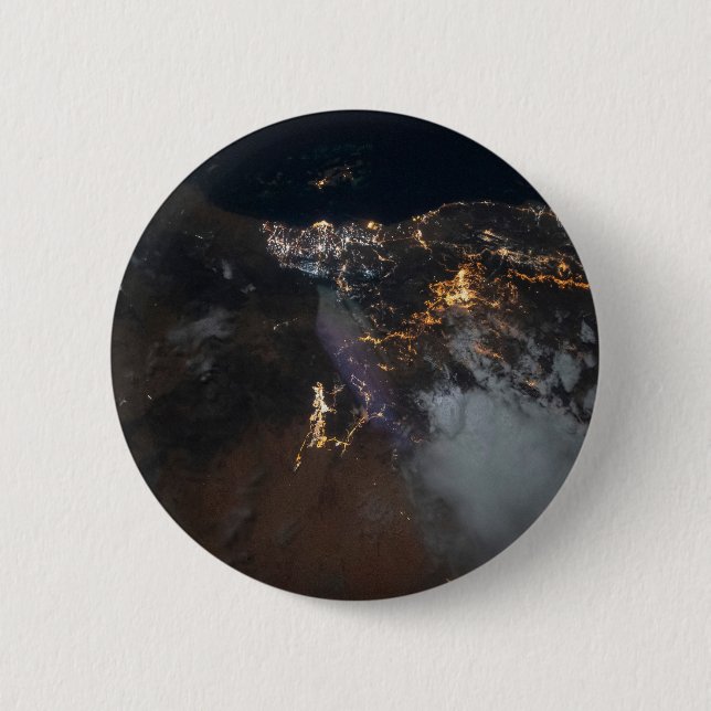 Bóton Redondo 5.08cm Luzes Da Cidade De Jazan E Seus Subúrbios (Frente)