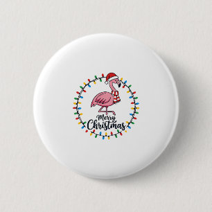 Bóton Redondo 5.08cm Luzes de Natal de Flamingo Feriado