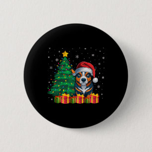 Bóton Redondo 5.08cm Luzes de Natal de Santa Hat, Gata Australiana