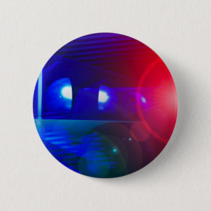 Bóton Redondo 5.08cm luzes vermelhas & azuis da polícia