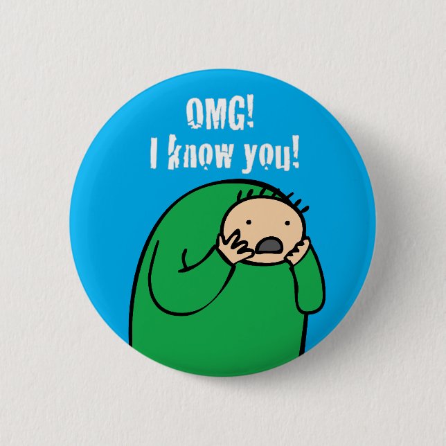 Bóton Redondo 5.08cm Mac OMG! Botão (azul) (Frente)