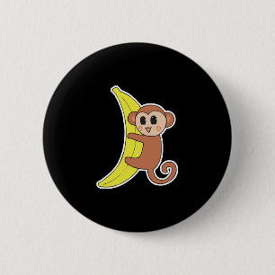 Bóton Redondo 5.08cm macaco bebê bonitinho na banana
