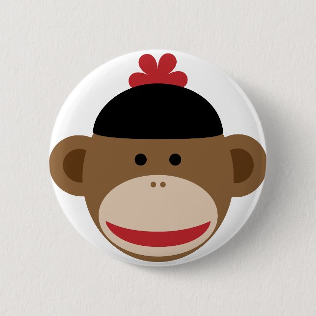 Bóton Redondo 5.08cm macaco da peúga (Frente)