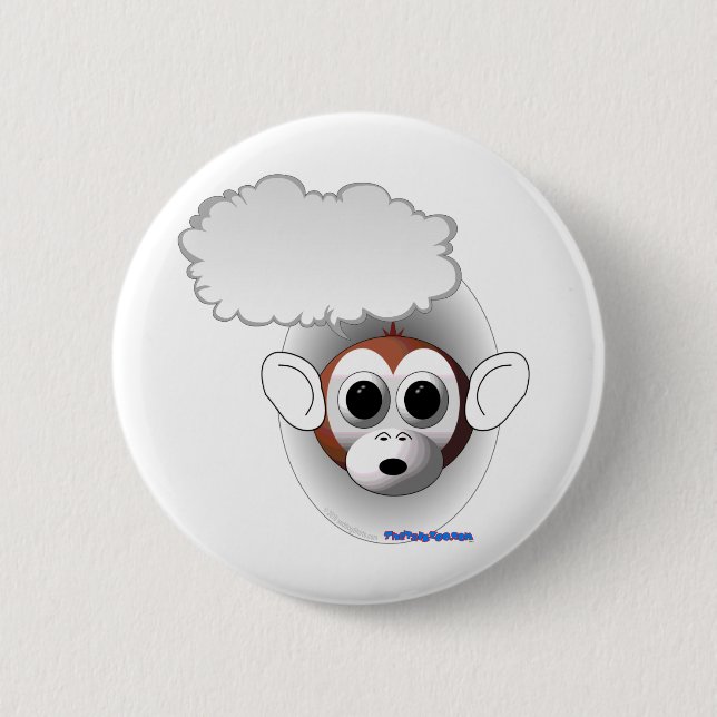 Bóton Redondo 5.08cm Macaco de fala (Frente)