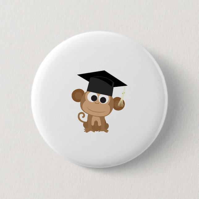 Bóton Redondo 5.08cm Macaco de Graduação (Frente)