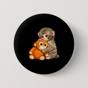 Bóton Redondo 5.08cm macaco de soco de meme da internet com urso de pel