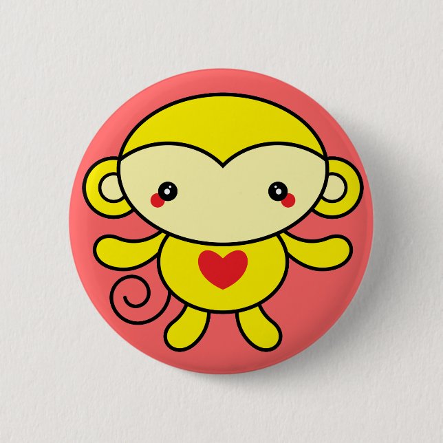 Bóton Redondo 5.08cm Macaco do amor (Frente)