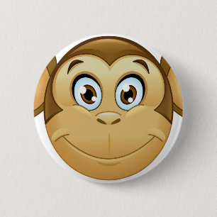 Bóton Redondo 5.08cm macaco emoji