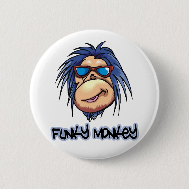 Bóton Redondo 5.08cm Macaco Funky (Frente)