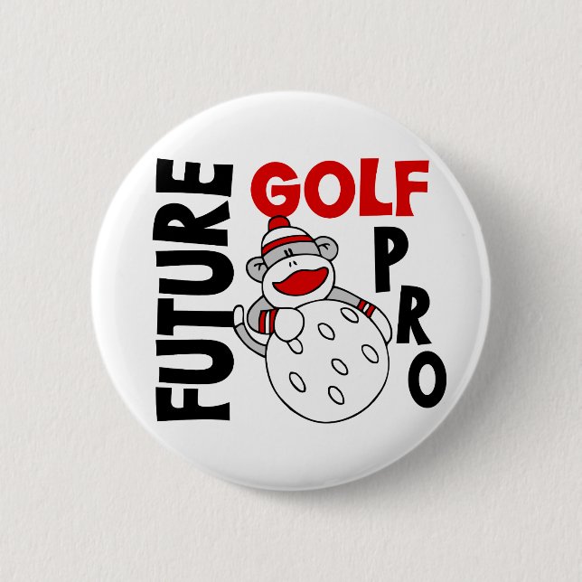 Bóton Redondo 5.08cm Macaco futuro da peúga do golfe pro (Frente)