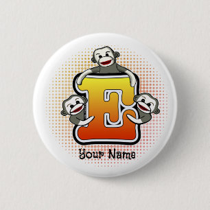 Bóton Redondo 5.08cm Macaco Monograma E Sock