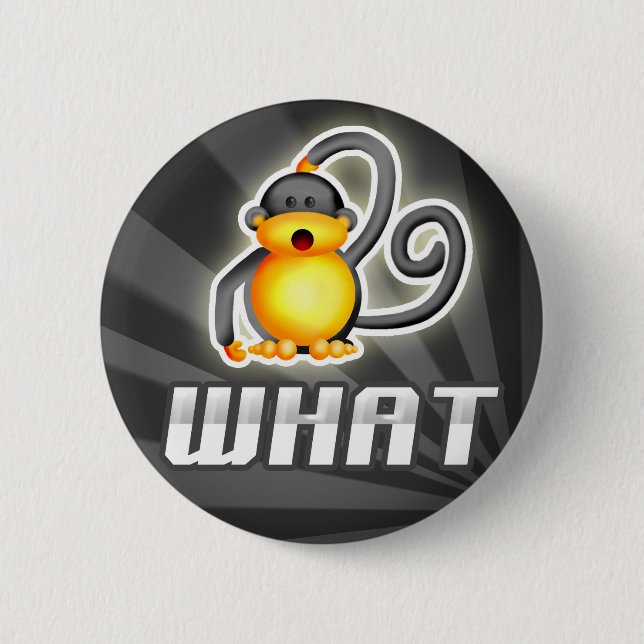 Bóton Redondo 5.08cm Macaco QUE (Frente)