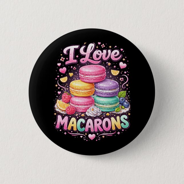 Bóton Redondo 5.08cm Macarons de Amor Doce (Frente)