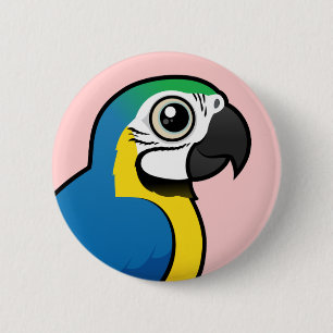 Bóton Redondo 5.08cm Macaw Azul-e-amarelo