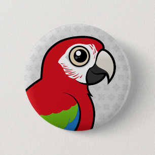 Bóton Redondo 5.08cm Macaw Verde-voado