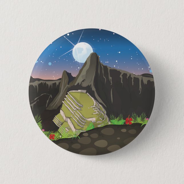 Bóton Redondo 5.08cm Machu Picchu (Frente)