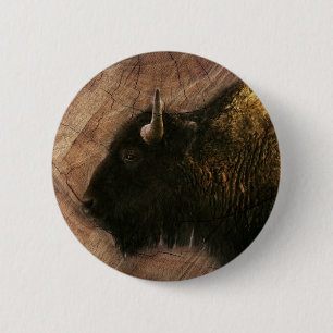 Bóton Redondo 5.08cm Madeira Bison Buffalo