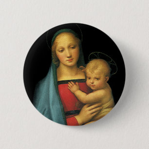 Bóton Redondo 5.08cm Madonna e Criança, Madonna del Granduca por Rapha