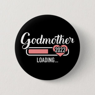 Bóton Redondo 5.08cm Madrinha carregando 2022 para o anúncio da gravid