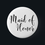 Bóton Redondo 5.08cm Madrinha de casamento 2 Tipografia de script preto<br><div class="desc">Nesta versão, as palavras "Madrinha de casamento" são renderizadas em preto usando uma linda e moderna fonte de script da minha coleção. O tipo é maior que a outra opção, usando duas linhas para as palavras. O arquivo de imagem está desbloqueado para que você possa reduzir o tamanho e adicionar...</div>