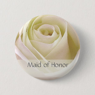 Bóton Redondo 5.08cm Madrinha de casamento cor-de-rosa do dobro branco