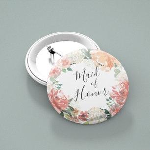 Bóton Redondo 5.08cm Madrinha de casamento Floral Midverão