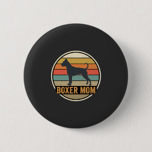 Bóton Redondo 5.08cm Mãe Boxer Pôr do Sol Retro Cachorro