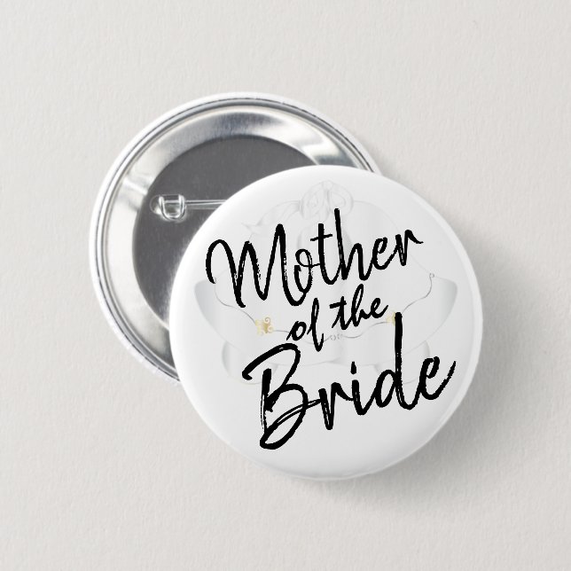 Bóton Redondo 5.08cm Mãe da noiva - caligrafia do roteiro (Frente & Verso)
