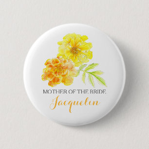 Bóton Redondo 5.08cm Mãe da noiva marigolds botão de casamento