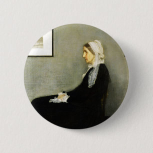 Bóton Redondo 5.08cm Mãe de assobio por James Abbott McNeill Whistler