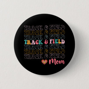 Bóton Redondo 5.08cm Mãe de Atletismo Groovy Dia das Mães Correndo