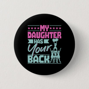 Bóton Redondo 5.08cm Mãe de Cheerleading Cheer Ckspot - Minha Filha Tem