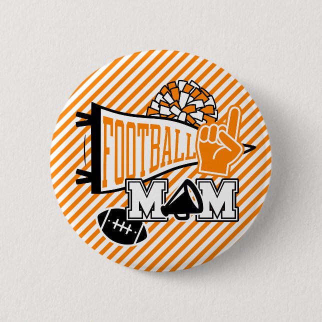 Bóton Redondo 5.08cm Mãe de Futebol Laranja  (Frente)
