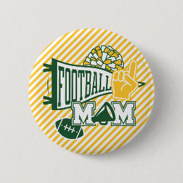 Bóton Redondo 5.08cm Mãe de Futebol Verde e Dourado