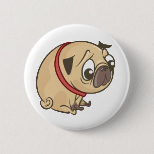 Bóton Redondo 5.08cm Mãe de Pug Fofa Pai de Cachorro Pug Cartoon Cachor